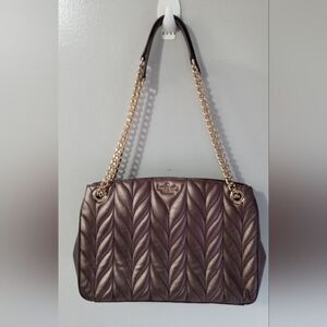 Kate Spade Briar Lane Bronze quilted shoulder chain bag